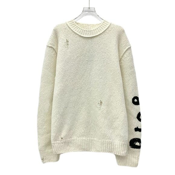 EW0046 Christian Dior Off-white Cartoon Animal Flocking Destruction Style Wool R